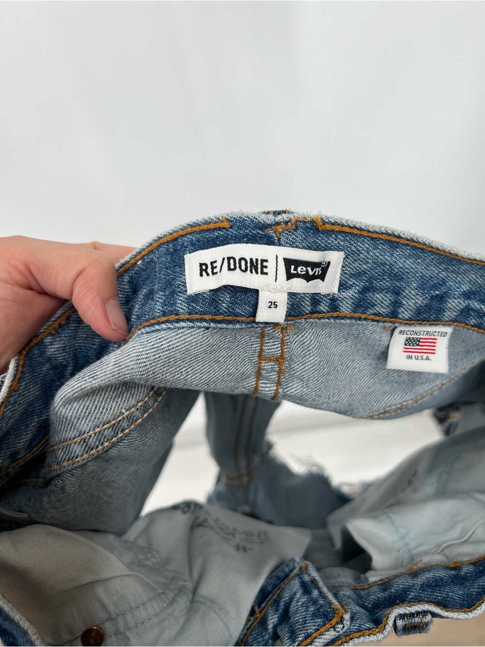 Re/Done High-Rise Button Fly Denim Cutoff Shorts - Picture 9 of 9